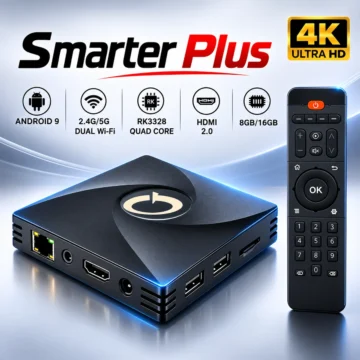 Smarter Q TV Box 4K Android 9 with 4GB RAM and Remote Control